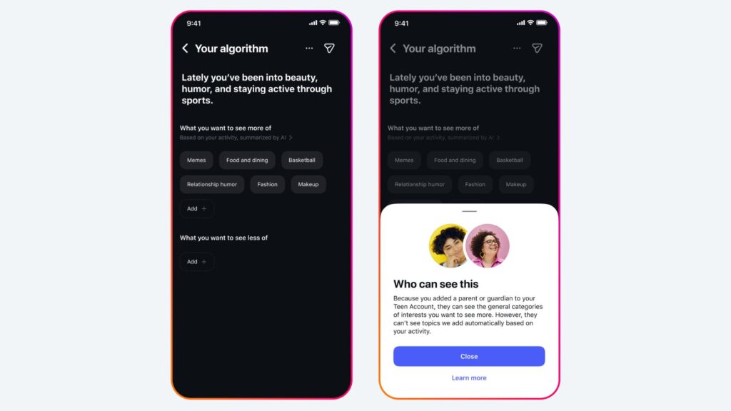 Meta will tell parents when their teens add new interests to their Instagram algorithm