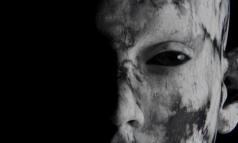 Ai personas — a spooky face peeks from the darkness.