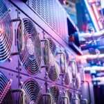 China ai deal — close-up of server cooling fans in a vibrant data center.
